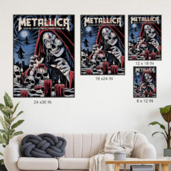 levis stadium metallica poster 2025 santa clara concert skull canvas wall art