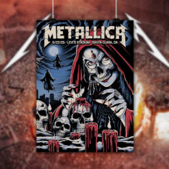 levis stadium metallica poster 2025 santa clara concert skull canvas wall art