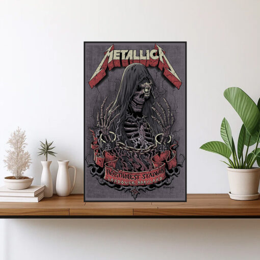 metallica 2025 tour poster landover maryland m72 stadium show grim skeleton canvas 1