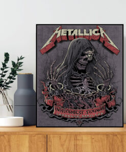 metallica 2025 tour poster landover maryland m72 stadium show grim skeleton canvas 1