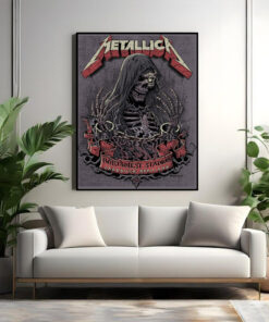metallica 2025 tour poster landover maryland m72 stadium show grim skeleton canvas