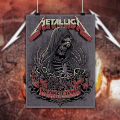 metallica 2025 tour poster landover maryland m72 stadium show grim skeleton canvas