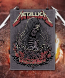 metallica 2025 tour poster landover maryland m72 stadium show grim skeleton canvas