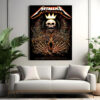 metallica 2025 tour poster skeleton king crown art north american cities canvas print