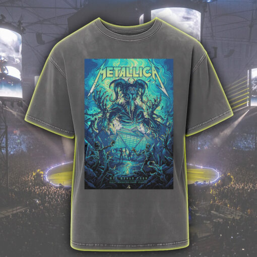 metallica acid wash tee atlanta ga june 3 2025 m72 tour apocalypse demon design stadium edition
