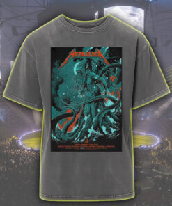 metallica acid wash tee m72 2025 north american tour cthulhu tentacle monster graphic shirt