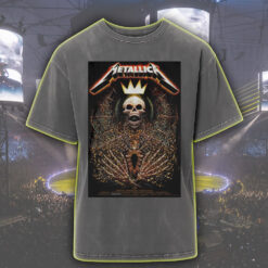 metallica acid wash tee m72 2025 tour cities skull king crown of thorns graphic vintage rock design