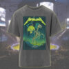 metallica acid wash tee m72 houston tour 2025 grim reaper skeleton horse rider neon lightning design