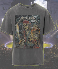 metallica acid wash tee m72 pirate skeleton tampa fl june 8 2025 retro tour graphic shirt