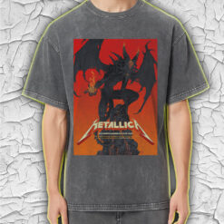 metallica acid wash tee m72 tour 2025 north america demon on fire design vintage style rock shirt 2
