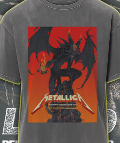 metallica acid wash tee m72 tour 2025 north america demon on fire design vintage style rock shirt 3