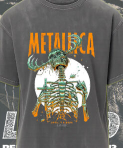 metallica acid wash tee until it sleeps skeleton reaper 2025 retro load tour design 1