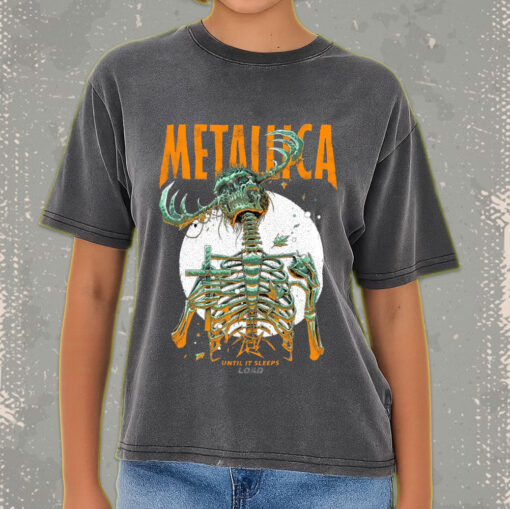 metallica acid wash tee until it sleeps skeleton reaper 2025 retro load tour design 3
