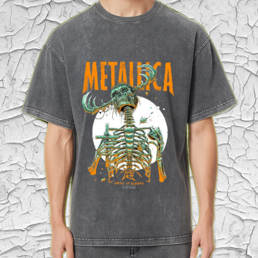metallica acid wash tee until it sleeps skeleton reaper 2025 retro load tour design 4