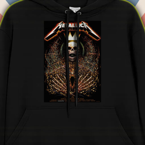metallica crowned skeleton hoodie m72 tour north america 2025 death king design multi city concert drop 2