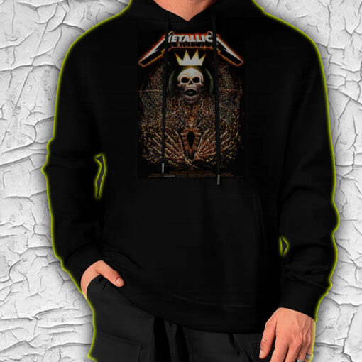 metallica crowned skeleton hoodie m72 tour north america 2025 death king design multi city concert drop 4