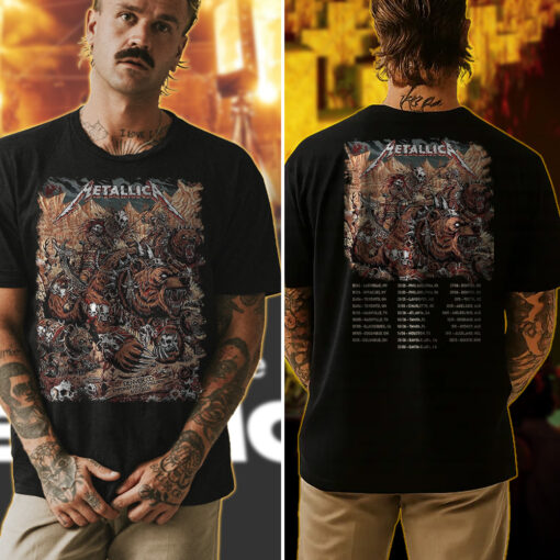 metallica denver 2025 art tee skull warriors warbears m72 tour shirt 4