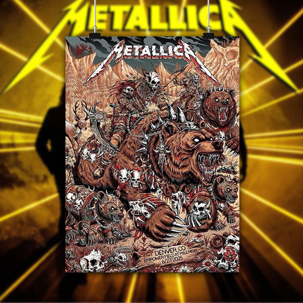 metallica denver 2025 warbeast poster m72 tour canvas print at empower field