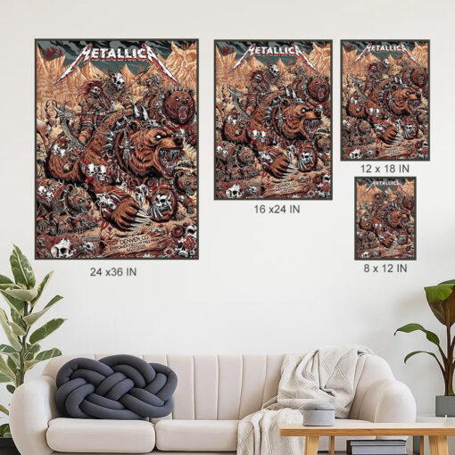 metallica denver 2025 warbeast poster m72 tour canvas print at empower field