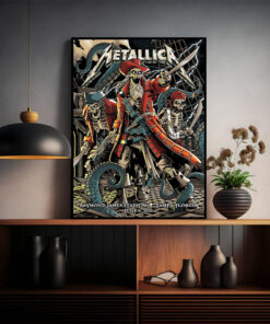 metallica june 6 tampa concert poster m72 tour pirate skeleton art official tour canvas print 2