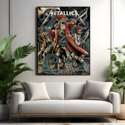 metallica june 6 tampa concert poster m72 tour pirate skeleton art official tour canvas print