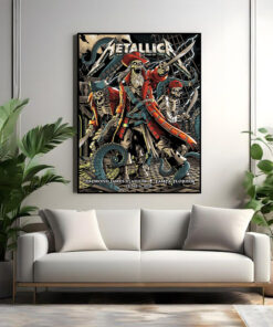 metallica june 6 tampa concert poster m72 tour pirate skeleton art official tour canvas print