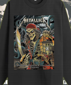 metallica long sleeve pirate skeleton live in tampa june 8 2025 m72 tour official stadium merch 1
