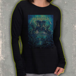 metallica long sleeve shirt june 3 2025 m72 world tour atlanta stadium skeleton demon poster print 3