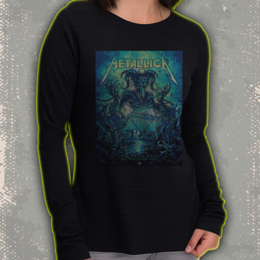 metallica long sleeve shirt june 3 2025 m72 world tour atlanta stadium skeleton demon poster print 3