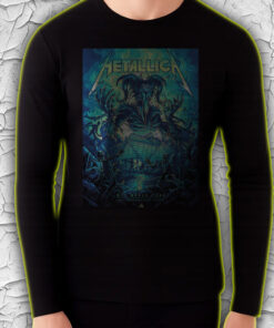 metallica long sleeve shirt june 3 2025 m72 world tour atlanta stadium skeleton demon poster print 4