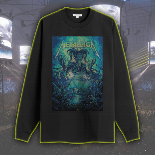 metallica long sleeve shirt june 3 2025 m72 world tour atlanta stadium skeleton demon poster print