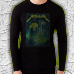 metallica long sleeve shirt m72 tour houston 2025 june 14 at nrg stadium skeleton horseman neon reaper design 4