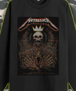 metallica long sleeve shirt north american tour 2025 skeleton royal crown art m72 concert merch 1