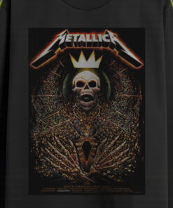 metallica long sleeve shirt north american tour 2025 skeleton royal crown art m72 concert merch 2