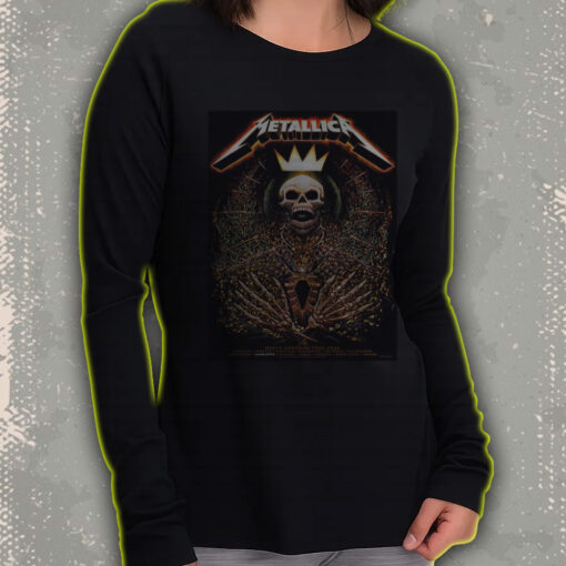 metallica long sleeve shirt north american tour 2025 skeleton royal crown art m72 concert merch 3