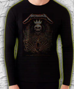 metallica long sleeve shirt north american tour 2025 skeleton royal crown art m72 concert merch 4