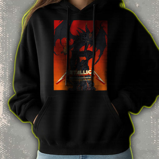 metallica m72 2025 tour hoodie demon with flames artwork live tour dates print landover charlotte tampa edition 3