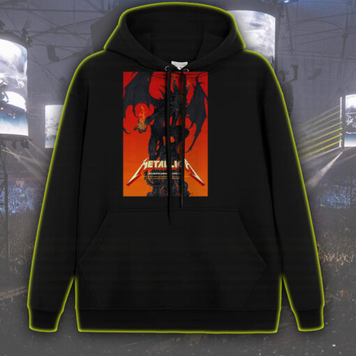 metallica m72 2025 tour hoodie demon with flames artwork live tour dates print landover charlotte tampa edition