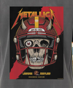 metallica m72 acid wash t shirt may 28 2025 landover maryland skull football helmet design retro stadium tour shirt 2