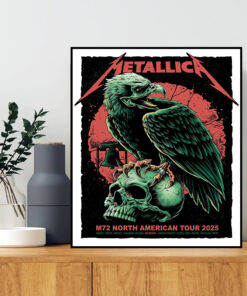 metallica m72 canvas 2025 liberty bell skull design official tour poster art 1