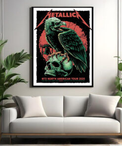 metallica m72 canvas 2025 liberty bell skull design official tour poster art 2