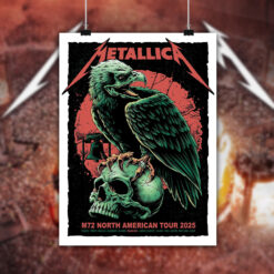 metallica m72 canvas 2025 liberty bell skull design official tour poster art