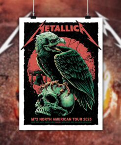 metallica m72 canvas 2025 liberty bell skull design official tour poster art