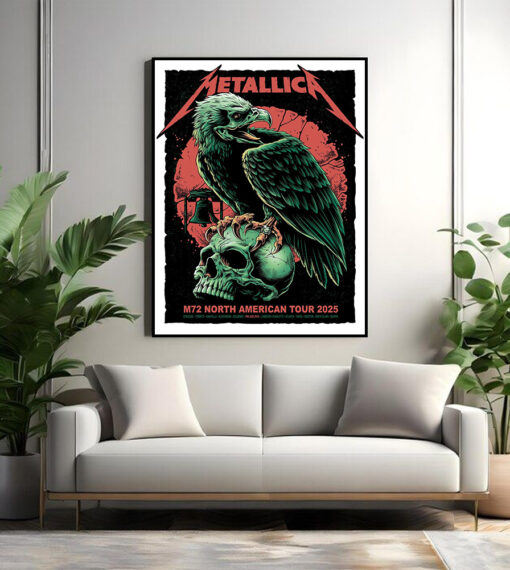 metallica m72 canvas 2025 liberty bell skull design official tour poster art