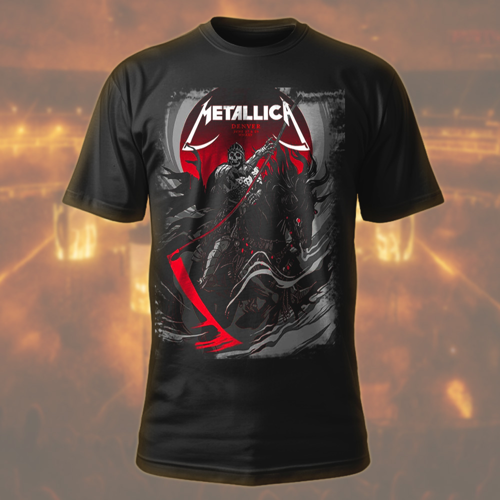 metallica m72 denver 2025 reaper art tee official no repeat weekend concert shirt