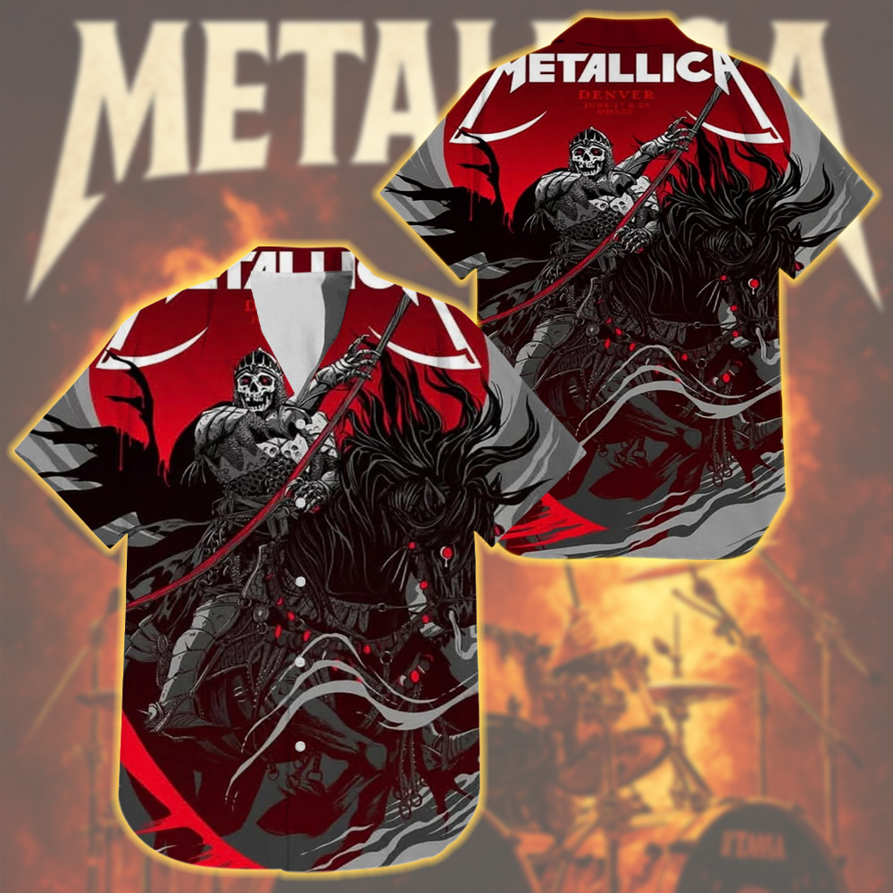 metallica m72 grim reaper hawaiian shirt limited edition tour drop denver 2025