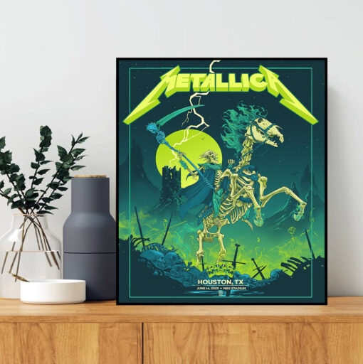 metallica m72 houston poster june 14 2025 grim reaper horseman canvas nrg stadium concert art 1