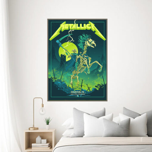 metallica m72 houston poster june 14 2025 grim reaper horseman canvas nrg stadium concert art 3
