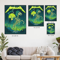 metallica m72 houston poster june 14 2025 grim reaper horseman canvas nrg stadium concert art