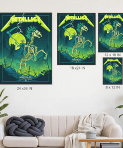 metallica m72 houston poster june 14 2025 grim reaper horseman canvas nrg stadium concert art
